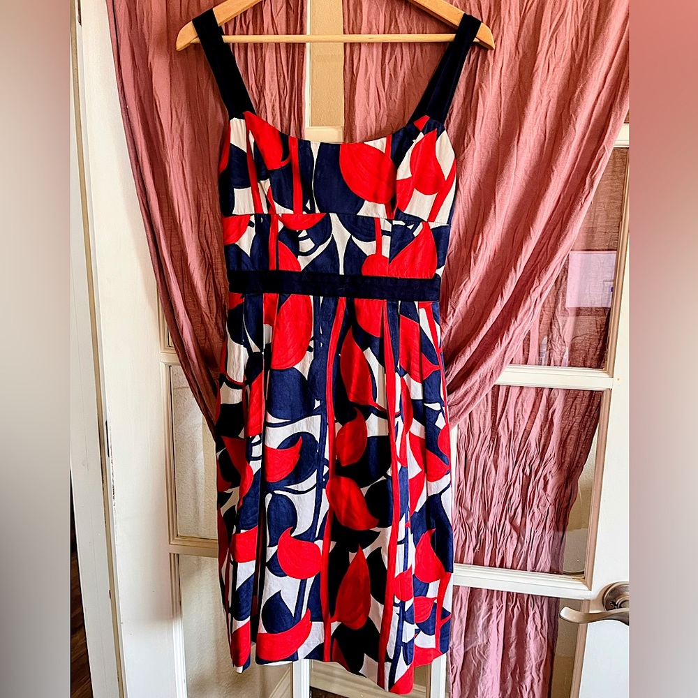 Molly of New York Watercolor Patterned Sleeveless Dress